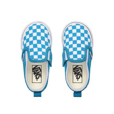 Vans Checkerboard Slip-On V - Çocuk Slip-On Ayakkabı (Beyaz)